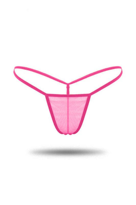Kadın Pembe Tül Detaylı Tanga Külot